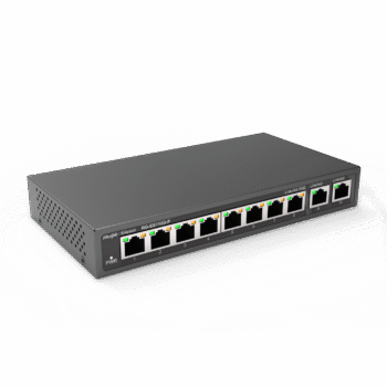 RG-ES110D-P,8-Port 100Mbps + 2 Uplink Port 1000Mbps, 8 of the ports support PoE/PoE+ power supply